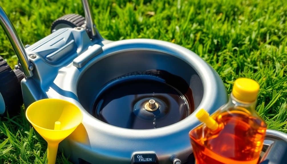 quick lawn mower oil change