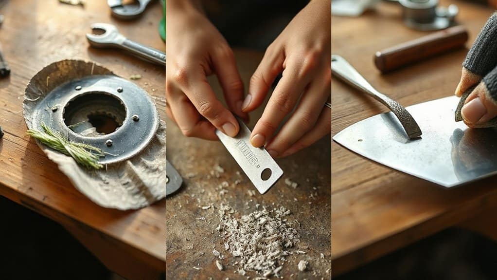 sharpening lawn mower blades