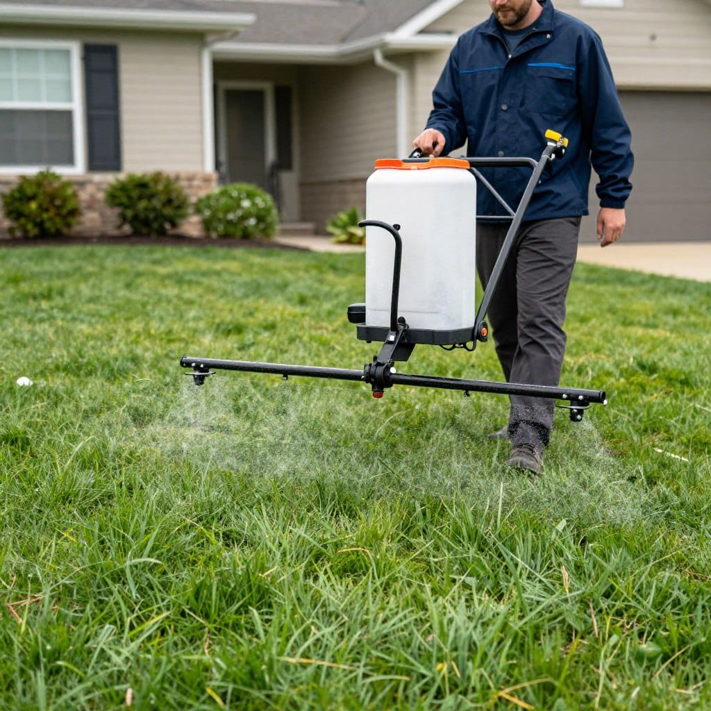 Fertilizer application and lawn care after power seeding Fertilizer application and lawn care after power seeding
