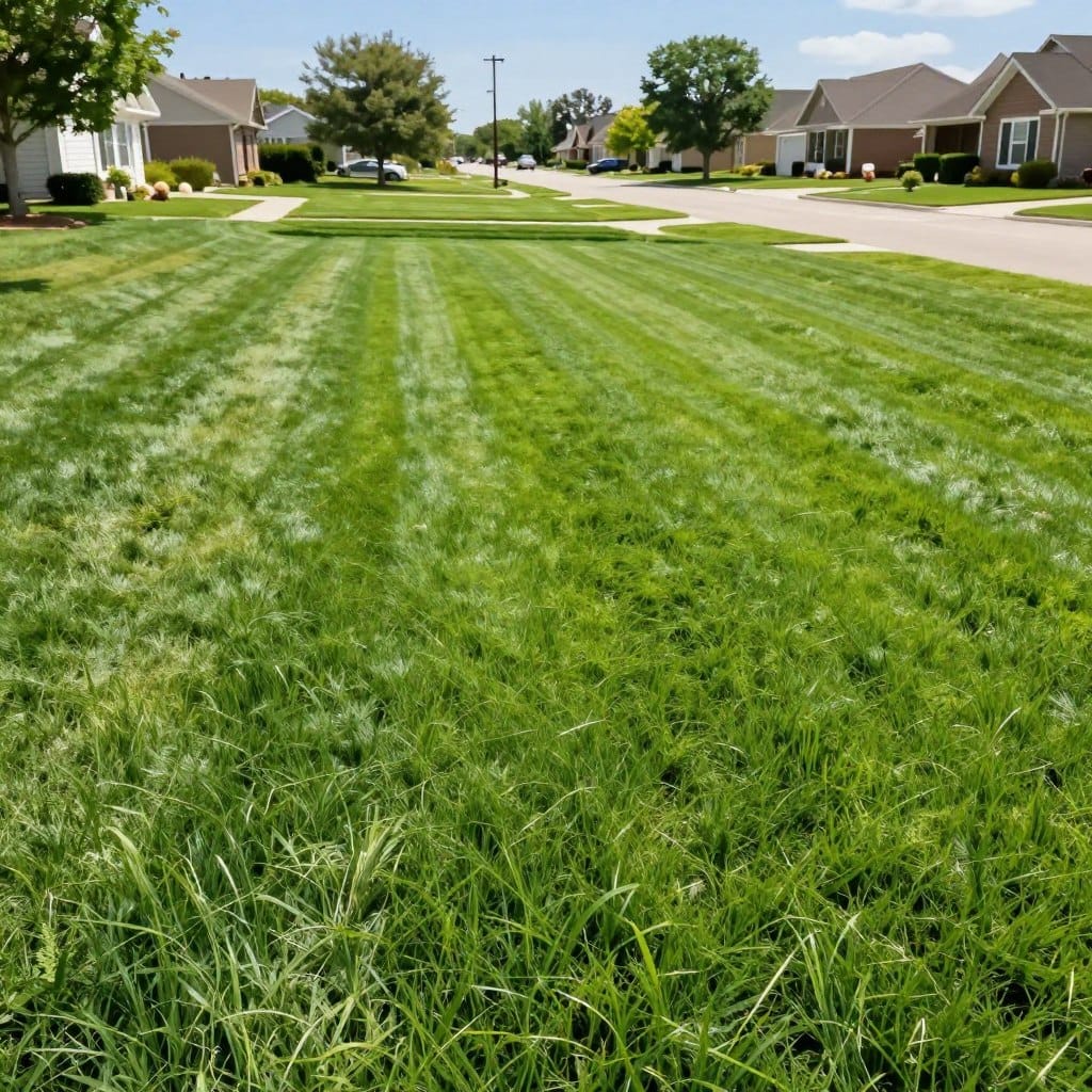 Healthy green lawn after aeration service in Dyer Indiana Healthy green lawn after aeration service in Dyer Indiana