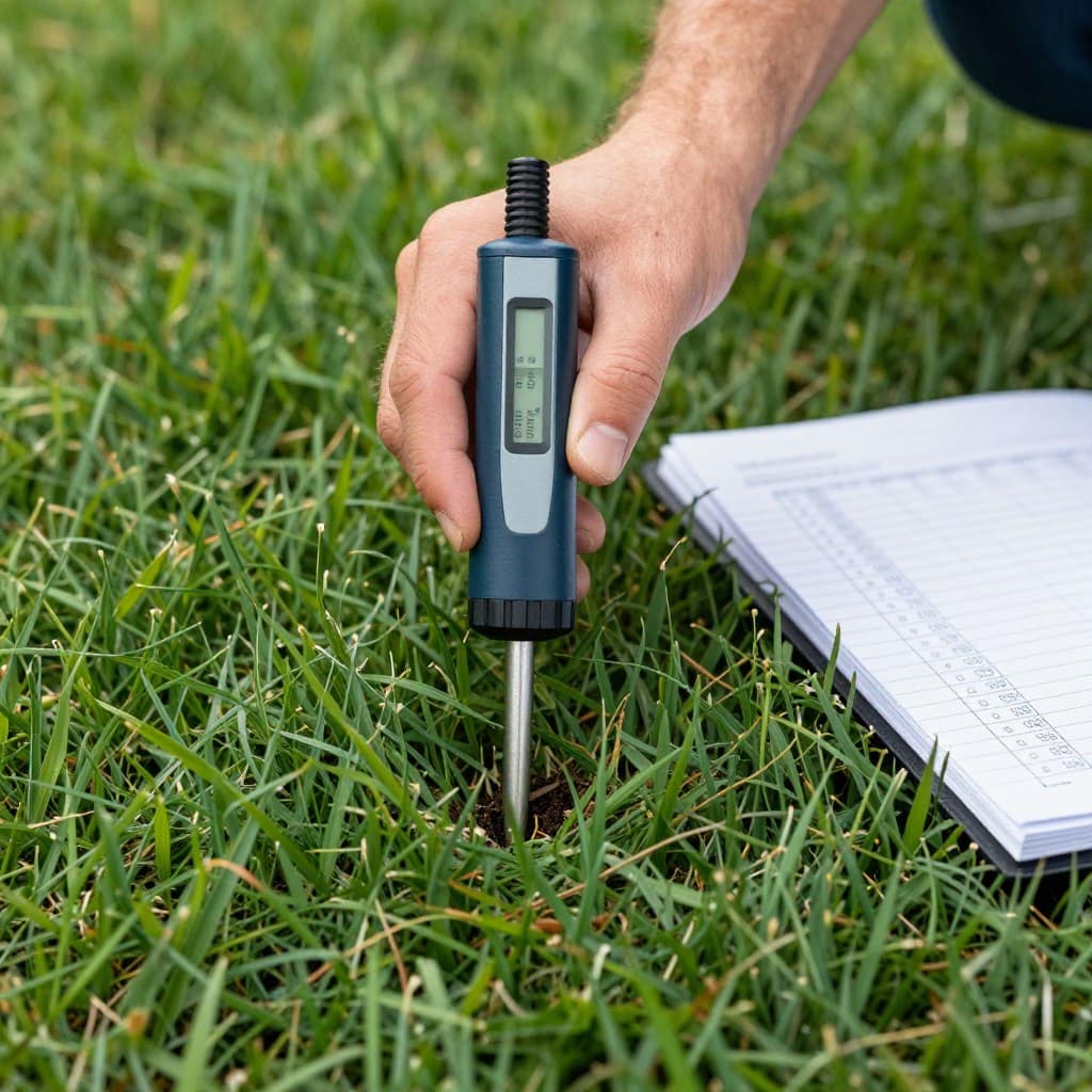 Lawn assessment and soil testing for power seeding preparation Lawn assessment and soil testing for power seeding preparation