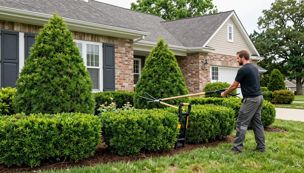 Professional Shrub Trimming Saint John IN | C&T Lawn and Landscape | ctlawn Shrub Trimming Saint John IN service beside a landscaped home