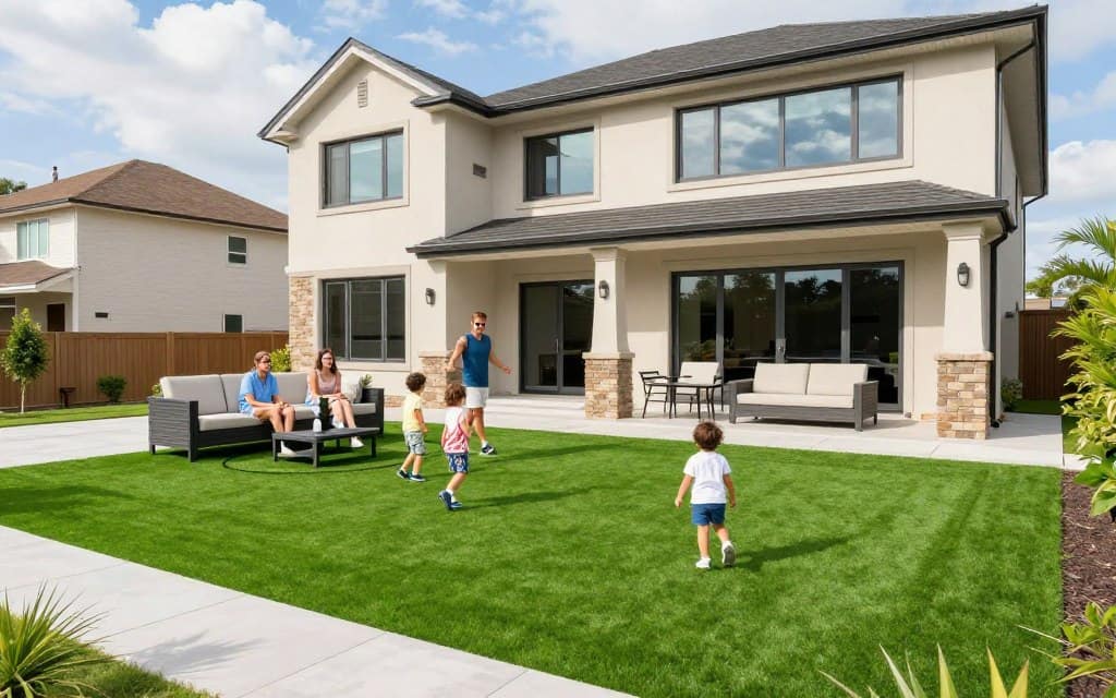 Beautiful turf installation in Dyer showing property value enhancement and low maintenance benefits Beautiful turf installation in Dyer showing property value enhancement and low maintenance benefits