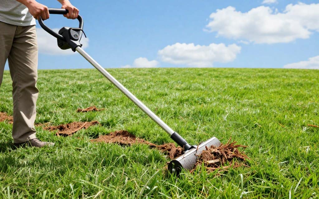 Turf dethatching lawn
