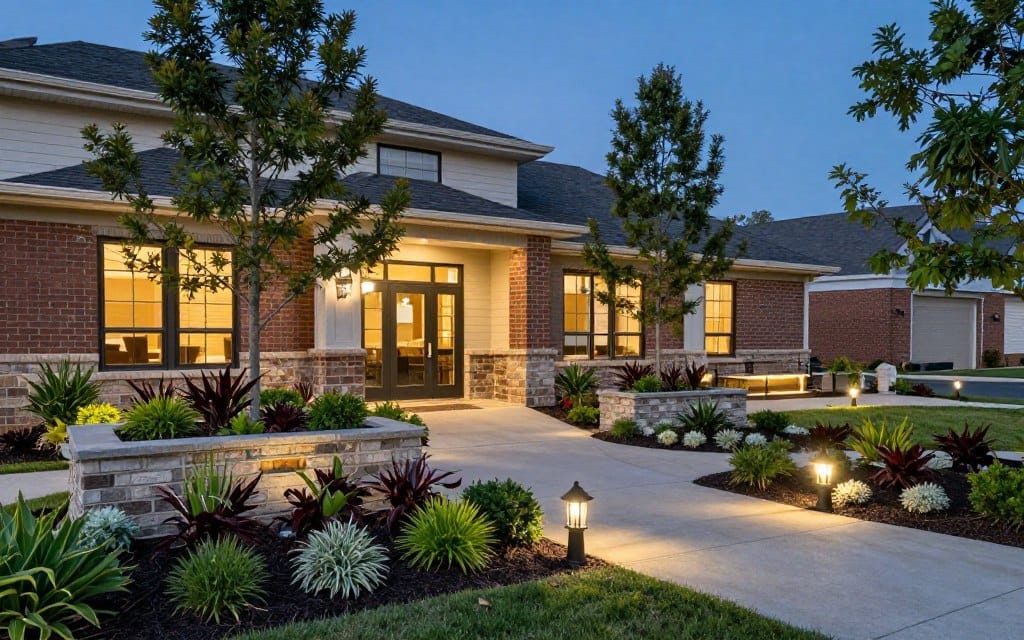 Stunning completed commercial landscape design project by C & T Lawn and Landscape in Dyer Indiana Stunning completed commercial landscape design project by C & T Lawn and Landscape in Dyer Indiana