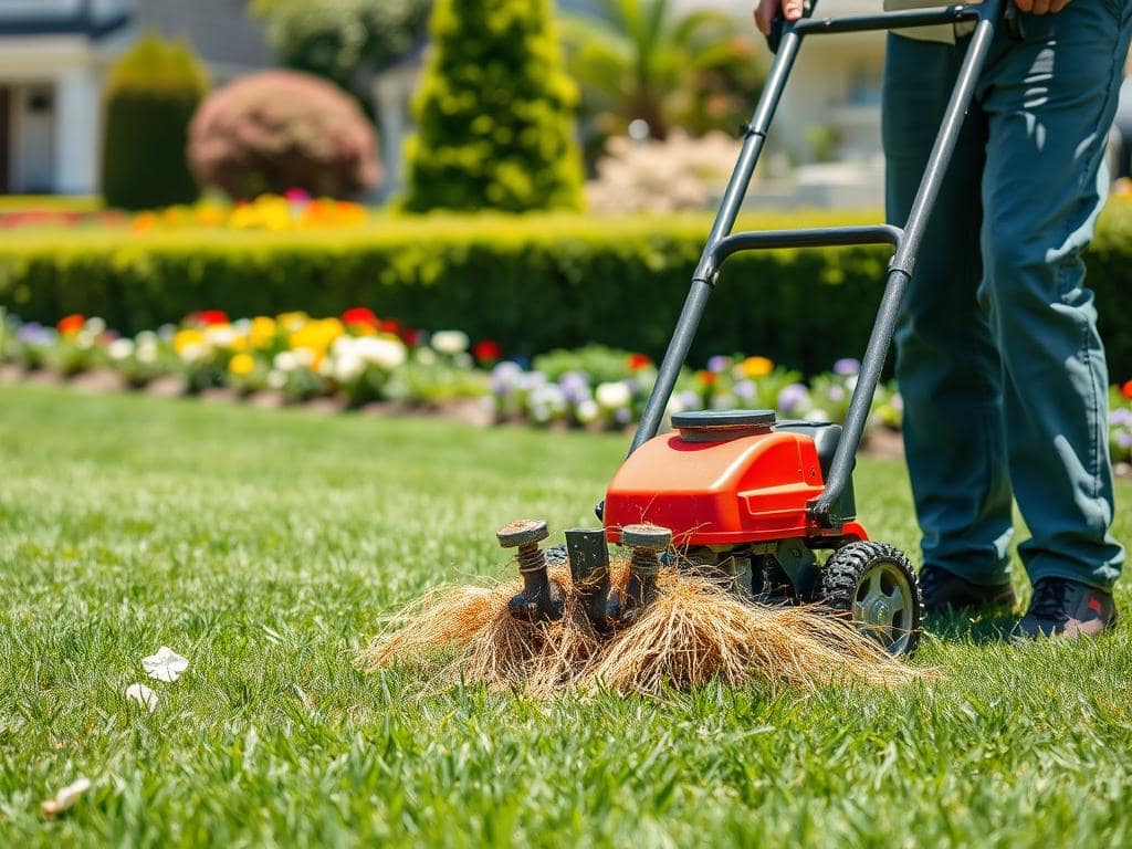 dethatching lawn