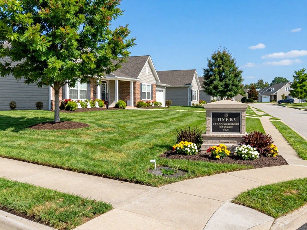 HOA community common area landscaping in Dyer HOA community common area landscaping in Dyer