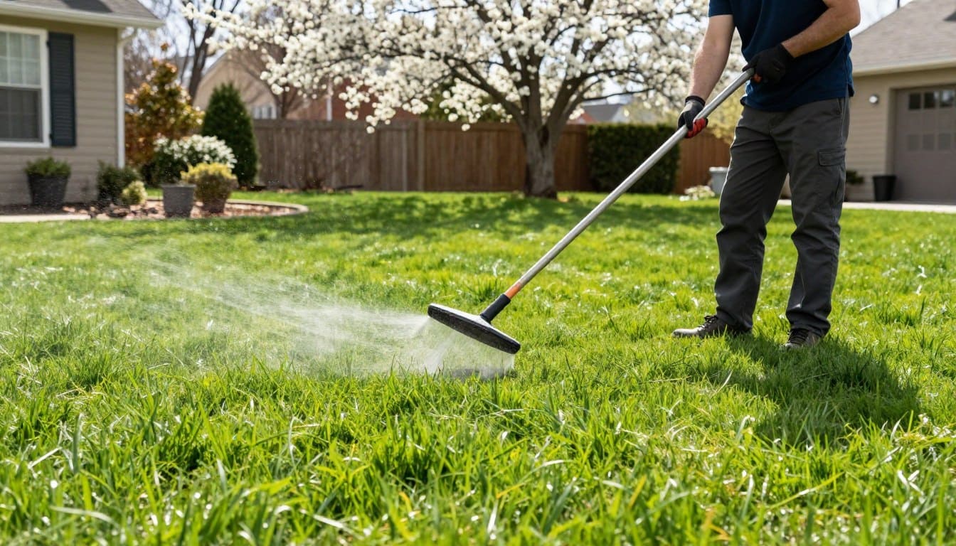 Spring lawn care and aeration service in Dyer Indiana Spring lawn care and aeration service in Dyer Indiana