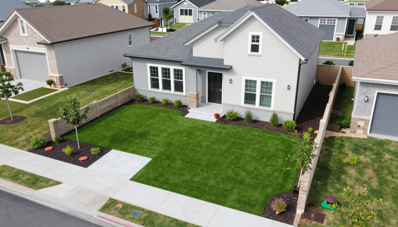 Complete property turf installation in Dyer showing front and back transformation Complete property turf installation in Dyer showing front and back transformation