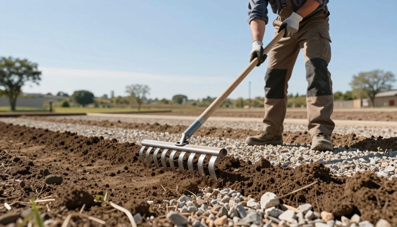 using a landscape rake