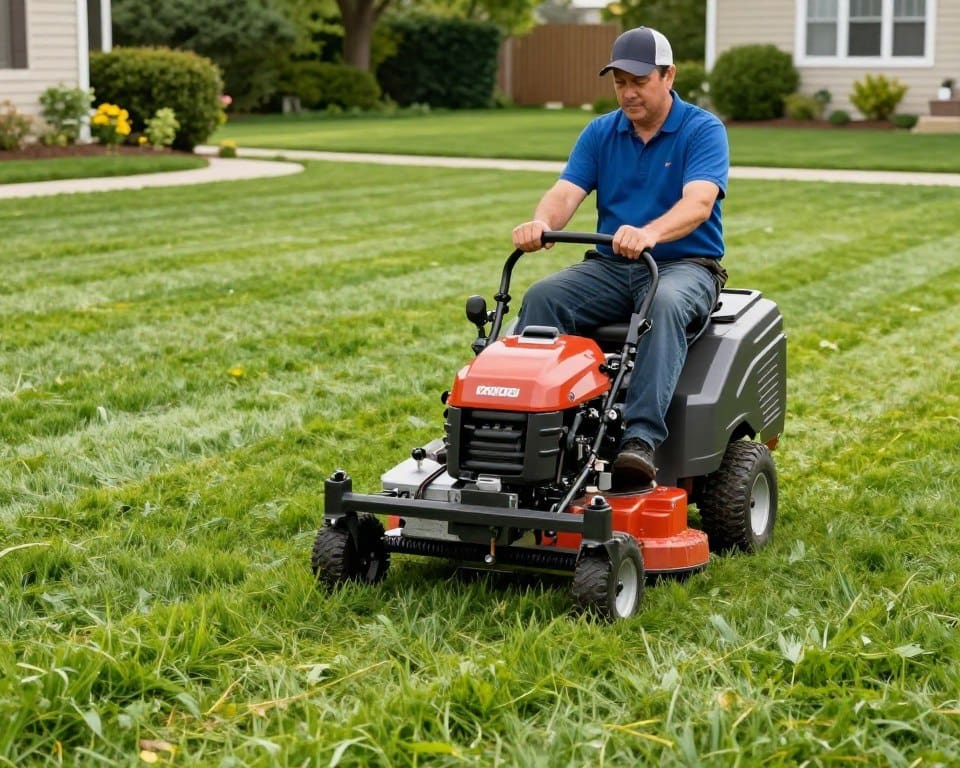 Professional lawn mowing service being performed by C&T Lawn and Landscape team Professional lawn mowing service being performed by C&T Lawn and Landscape team