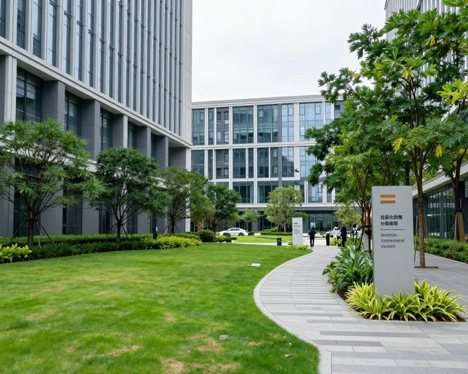 Corporate office campus landscaping in Dyer Corporate office campus landscaping in Dyer
